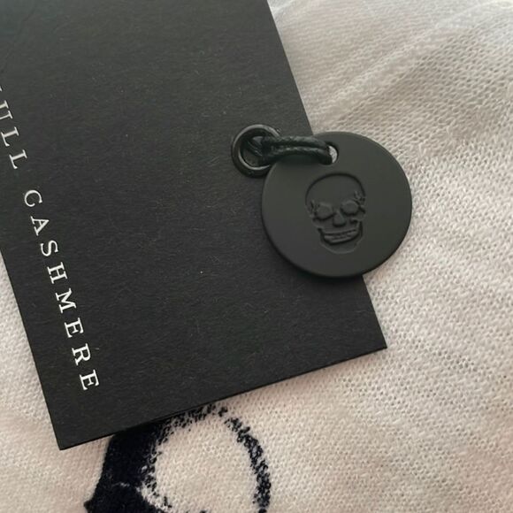 Skull Cashmere Women White & Black Sybil Crew-Neck Pullover Linen Tee Si… - Picture 11 of 13